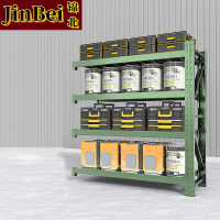 锦北货架仓储仓库置物架超市快递铁架子储藏室军绿色货架副架(150*60*200cm-300KG/层)