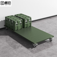 戴劲军绿色金属托盘仓储应急物资周转野营装备带轮子2000*800*170mm