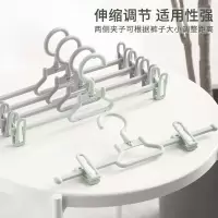 茶花(CHAHUA)裤架子裤夹子衣架子挂裤子挂架裙夹裤挂收纳神器灰+绿15只 0702
