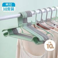 茶花(CHAHUA)大衣架晾衣架子42cm衣服架衣挂架晒衣架衣服撑子挂衣架10支装 07041T