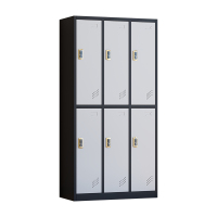 臻远 ZY5062026 铁皮更衣柜感应锁 六门 90*42*180cm(单位:台)黑框白门