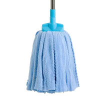 美家生活毛巾珊瑚绒拖把加厚吸水传统老式拖把圆头扁头拖布不锈钢杆墩布