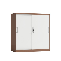 臻远 ZY5062258 钢制铁门移门文件柜 90*40*92.5cm(单位:台)咖白