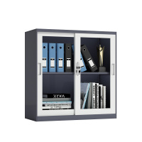 臻远 ZY5062263 钢制玻璃移门文件柜 90*40*92.5cm(单位:台)灰白