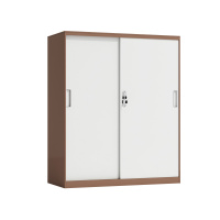 臻远 ZY5062266 钢制铁门移门文件柜 90*40*109cm(单位:台)咖白