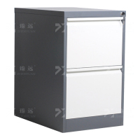 臻远 ZYJJ-800148文件挂劳柜卡箱办公资料柜矮柜A4FC挂快捞柜立式抽屉柜灰白套色二抽鹅颈拉手