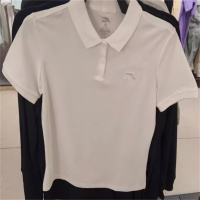 安踏女短袖POLO衫2025夏季新款商务翻领短T休闲运动T恤162538124