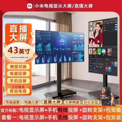 小米REDMI可移动电视机直播大屏投屏 43英寸L43RA-RAE黑色官方标配