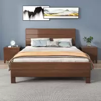 欧耐德 实木床员工宿舍酒店公寓卧室单双人床胡桃色1.2米