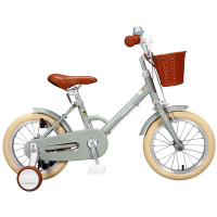 永久 儿童自行车 14寸男女小孩脚踏车辅助轮男童女童单车 古典灰