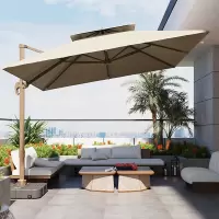 户外遮阳伞庭院伞花园别墅露台室外罗马伞太阳伞 2.5米卡其