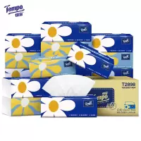 得宝 (TEMPO)Mini系列抽纸4层加厚湿水柔韧卫生纸 80抽T2898(整箱)4层80抽*18包