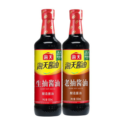 海天老抽酱油500ml酿制酱油凉菜炒菜火锅蘸食调味品