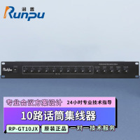 润普Runpu RP-GT10JX 国产化会议室音频系统10路话筒集线器幻象供电话筒集线器QY