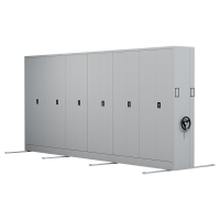 臻远 ZY5062377 手摇移动文件柜通门 一列6组 550*56*236cm(单位:台)灰白色