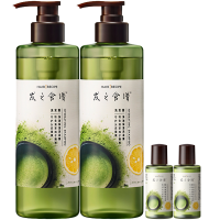 髮の食谱 发之食谱 冷萃茶柚水润蓬松洗发水控油洗发露套装530ml*2+50ml*2 1套