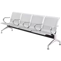 苏宁宜品连排座椅 4人位,座位之间带扶手钢制,银灰色