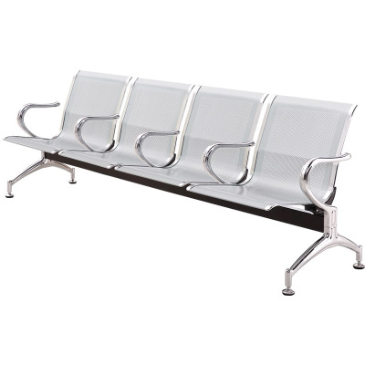 苏宁宜品连排座椅 4人位,座位之间带扶手钢制,银灰色
