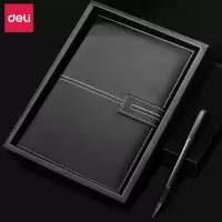 笔记本 皮面本轻商务笔记本办公会议记事本记录本 25K80张/本207*140mmBP01黑色