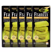 法丽兹抹茶慕斯味巧克力夹心曲奇饼干休闲零食115g*5盒