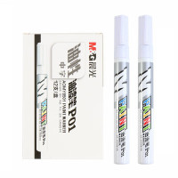晨光M&G 油漆笔 防水汽车轮胎专用高光补色笔 白色 AOMY8501 12支/盒