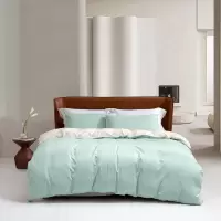 水星家纺四件套夏凉被冰丝亲肤100%长绒棉防螨抗菌时尚简约雅黑大码床品套装