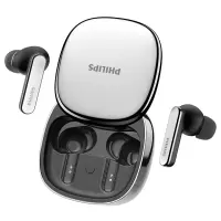 飞利浦“8号”AI会议降噪翻译耳机 银色 入耳式无线耳机降噪会议翻译高效