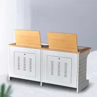 汇云星翻转电脑桌多媒体教室学校机房多功能隐藏式电脑培训桌单人位