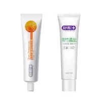 舒客+青竹晶盐+维他命牙膏组合(薄荷+香橙)120g*2养护牙龈新老随机发