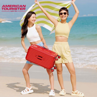 美旅箱包行李箱24英寸深仓拉杆箱多彩旅行箱果冻箱trunk密码箱包BB5*00008红色