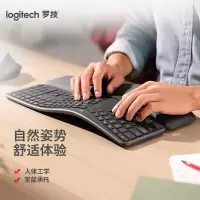 罗技(Logitech)ERGO K860 无线蓝牙键盘 多操作系统键盘 人体工学分体式键盘 黑色