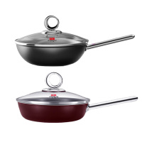 三禾煎锅26cm不易生锈0涂层不粘月瑾系列LJ26S4(颜色随机)