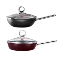 三禾煎锅26cm不易生锈0涂层不粘月瑾系列LJ26S4(颜色随机)