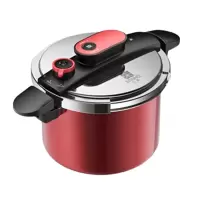 三禾压力锅6L火麒麟快捷安全节能304不锈钢高压锅红色YGB22F1