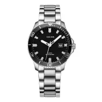 依波表EBOHR飞驰系列100米防水黑面夜光节日礼物石英男表51490119