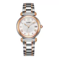 依波表(EBOHR) 卡纳系列女士自动机械表知性优雅单历防水腕表送女友女神节送老婆典雅间金80120223