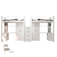 臻远 ZY-X797 公寓床上床下桌组合 双人位 含2把椅子两张5cm棕垫