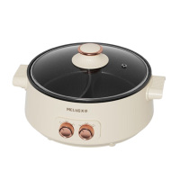 美菱电火锅5L家用独立温控鸳鸯电热锅MT-LC1605