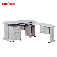 双朗 钢木结合办公桌 SL-ZH161775 1600*1700*750mm 灰白色 套
