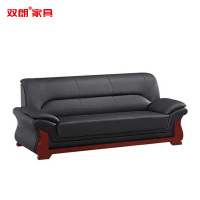 双朗 皮质三人位沙发 SL-HB8615BL 2050*850*860mm 黑色 张