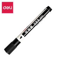 得力(deli) 白板笔 S507 黑色可加墨易擦粗头白板笔