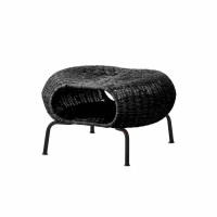 质凡 民宿创意设计师户外室内藤椅家具北欧简约东南亚藤沙发酒店样板房休闲椅 藤茶几[黑色]