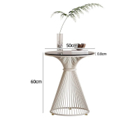 金菲罗格 奶油风ins户外休闲桌椅简约民宿网红茶几茶桌椅 奶油风(小圆桌)