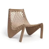 金菲罗格 户外藤编休闲椅室外懒人诧寂复古沙发椅民宿家具 沙发椅[原木色框架+卡其编织]