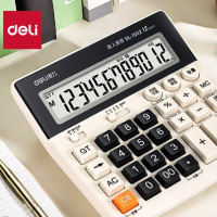 得力(deli)电脑按键语音计算器 12位大屏显示语音计算机 财务金融/银行计算 学生/办公口算 白色1552