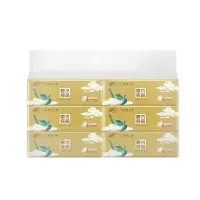 清风敦煌文创 原木纯品系列3层100抽一提6包环保舒适家用必备