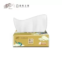 清风敦煌文创 原木纯品系列3层100抽6包*4提一箱24包中规格家用抽取方便卫生纸盒