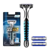 吉列Gillette威锋3强化版手动剃须刀 三层刀片 3刀头1刀架
