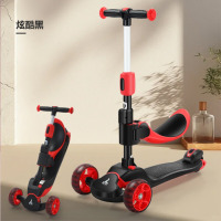 凤凰一键折叠可做可滑1002-1多功能滑板车 黑红色