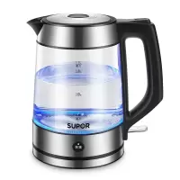 苏泊尔玻璃电水壶热水壶高硼硅玻璃电热水壶 1.7L烧水壶 一键保温恒温 SW-17E29A 1L [升级一键保温]